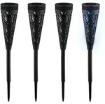 Relaxdays - Solarlampe 4er Set, Fackel-design, Gartenbeleuchtung Mit Lichteffekt, H X