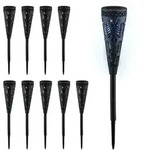 Relaxdays Solarlampe 10er Set, Fackel-design, Gartenbeleuchtung Mit Lichteffekt, H X