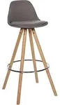 Barhocker Corbin Stoff Rund Taupe Natura