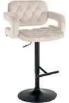 Clp - Barhocker Dublin Samt Creme Metall Matt Schwarz