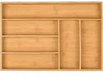 Relaxdays - Besteckkasten, 6 F&auml;cher, Bambus, Schubladenkasten Klein, Besteck &