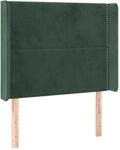 Kopfteil Mit Ohren Dunkelgr&uuml;n 103x16x118/128 Cm Samt Vidaxl