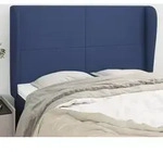 Kopfteil Mit Ohren Blau 147x23x118/128 Cm Stoff Vidaxl