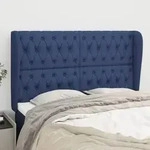 Kopfteil Mit Ohren Blau 147x23x118/128 Cm Stoff Vidaxl