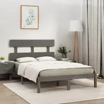 Massivholzbett Grau 200x200 Cm Vidaxl
