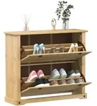 Schuhschrank Corona 99x32x85 Cm Massivholz Kiefer - Vidaxl