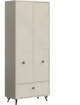 Notes Kleiderschrank 2 T&uuml;ren 1 Klappt&uuml;r Matt Beige.