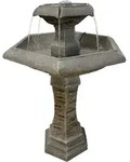 Hexagon Eleganz Gartenbrunnen 'inka' Mit Led Beleuchtung, Wasserfall, Vogeltr&auml;nke,