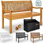 Tillvex - Gartenbank Holz Wei&szlig; 150 Cm / 3 - 4 Personen Parkbank Massiv Sitzbank