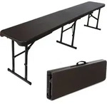Baumarktplus - Bierbank Klappbank Aus Kunstoff Grau Holzoptik 180cm Klappbar