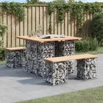 Vidaxl - Gartenbank Aus Gabionen 100x102x72 Cm Massivholz Kiefer