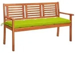 3-sitzer-gartenbank Mit Auflage 150 Cm Massivholz Eukalyptus Vidaxl38665