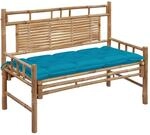 Vidaxl Garden Bench With Cushion 120 Cm Bamboo (41504+314948)