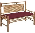 Vidaxl Garden Bench With Cushion 120 Cm Bamboo (41504+314953)
