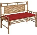 Vidaxl Garden Bench With Cushion 120 Cm Bamboo (41504+314950)
