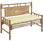 Vidaxl Garden Bench With Cushion 120 Cm Bamboo (41504+314946)