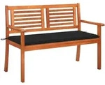Vidaxl - 2-sitzer-gartenbank Mit Auflage 120 Cm Massivholz Eukalyptus