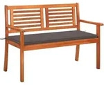 Vidaxl - 2-sitzer-gartenbank Mit Auflage 120 Cm Massivholz Eukalyptus