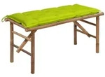 Vidaxl - Klappbare Gartenbank Mit Auflage 118 Cm Bambus