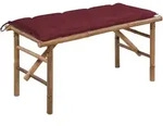 Vidaxl - Klappbare Gartenbank Mit Auflage 118 Cm Bambus