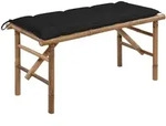 Vidaxl - Klappbare Gartenbank Mit Auflage 118 Cm Bambus