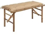 Vidaxl Folding Garden Bench With Cushion 118 Cm Bamboo (41503+314947)