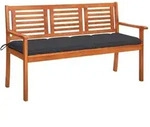 Prolenta Premium 3-sitzer-gartenbank Mit Auflage 150 Cm