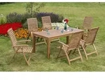 Paraiba Set 7tlg 6 Sessel Tisch 185x90cm Akazie