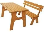 Degamo - Garnitur Freital 2-teilig (1x Bank 150cm, 1x Tisch 72x150cm), Kiefer Massiv