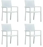 Gartenst&uuml;hle 4 Stk. Wei&szlig; Kunststoff Rattan-optik Vidaxl