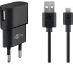 Goobay - Micro-usb-ladeset (5 W), Netzteil Mit Micro-usb-kabel, 1 M, Schwarz.