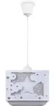 Kinderzimmer H&auml;ngelampe Lampenschirm Stoff Regenbogen Stern L&ouml;we Dino Mond Beige,