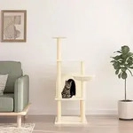 Kratzbaum Mit Sisal-kratzs&auml;ulen Creme 132 Cm Vidaxl