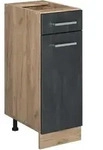 Vicco - K&uuml;chenunterschrank R-line, Schwarz Beton, 30 Cm Ohne Arbeitsplatte
