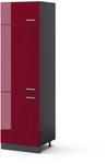 K&uuml;hlumbauschrank R-line, Bordeaux Hochglanz, 60 Cm, Vicco