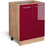 Vicco - K&uuml;chenunterschrank R-line, Bordeaux Hochglanz, 60 Cm Ohne Arbeitsplatte