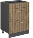 K&uuml;chenunterschrank R-line, Artisan-eiche, 60 Cm Mit Schubladen, Ohne Arbeitsplatte