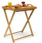 Relaxdays - Tabletttisch, Bambus, Hxbxt: 63,5 X 55 X 35 Cm, Klappbarer Beistelltisch
