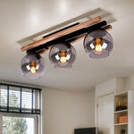 Deckenleuchte Deckenlampe Wohnzimmerlampe Esszimmerleuchte, Metall Eichenholz...