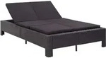 Vidaxl - 2-personen-sonnenliege Mit Auflage Schwarz Poly Rattan
