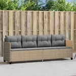 Sonnenliege Mit Kissen Beige Poly Rattan - Vidaxl