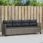 Sonnenliege Mit Kissen Grau Poly Rattan - Vidaxl