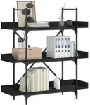 Vidaxl - B&uuml;cherregal 3 B&ouml;den Schwarz 100x33x108,5 Cm Holzwerkstoff
