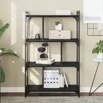 B&uuml;cherregal 4 B&ouml;den Schwarz 76x32x123 Cm Holzwerkstoff Vidaxl