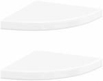 Eck-schweberegale 2 Stk. Hochglanz-wei&szlig; 35x35x3,8 Cm Mdf Vidaxl