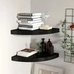 Eck-schweberegale 2 Stk. Schwarz 35x35x3,8 Cm Mdf Vidaxl