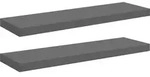 Schweberegale 2 Stk. Hochglanz-grau 80x23,5x3,8 Cm Mdf Vidaxl