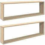 W&uuml;rfelregale 2 Stk. Sonoma-eiche 100x15x30 Cm Holzwerkstoff Vidaxl