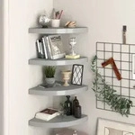 Eck-schweberegale 4 Stk. Grau 35x35x3,8 Cm Mdf Vidaxl
