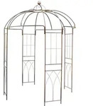 Spetebo - Metall Rosen Pavillon Rostbraun - 270 Cm - Stahl Rosenbogen Rankgitter